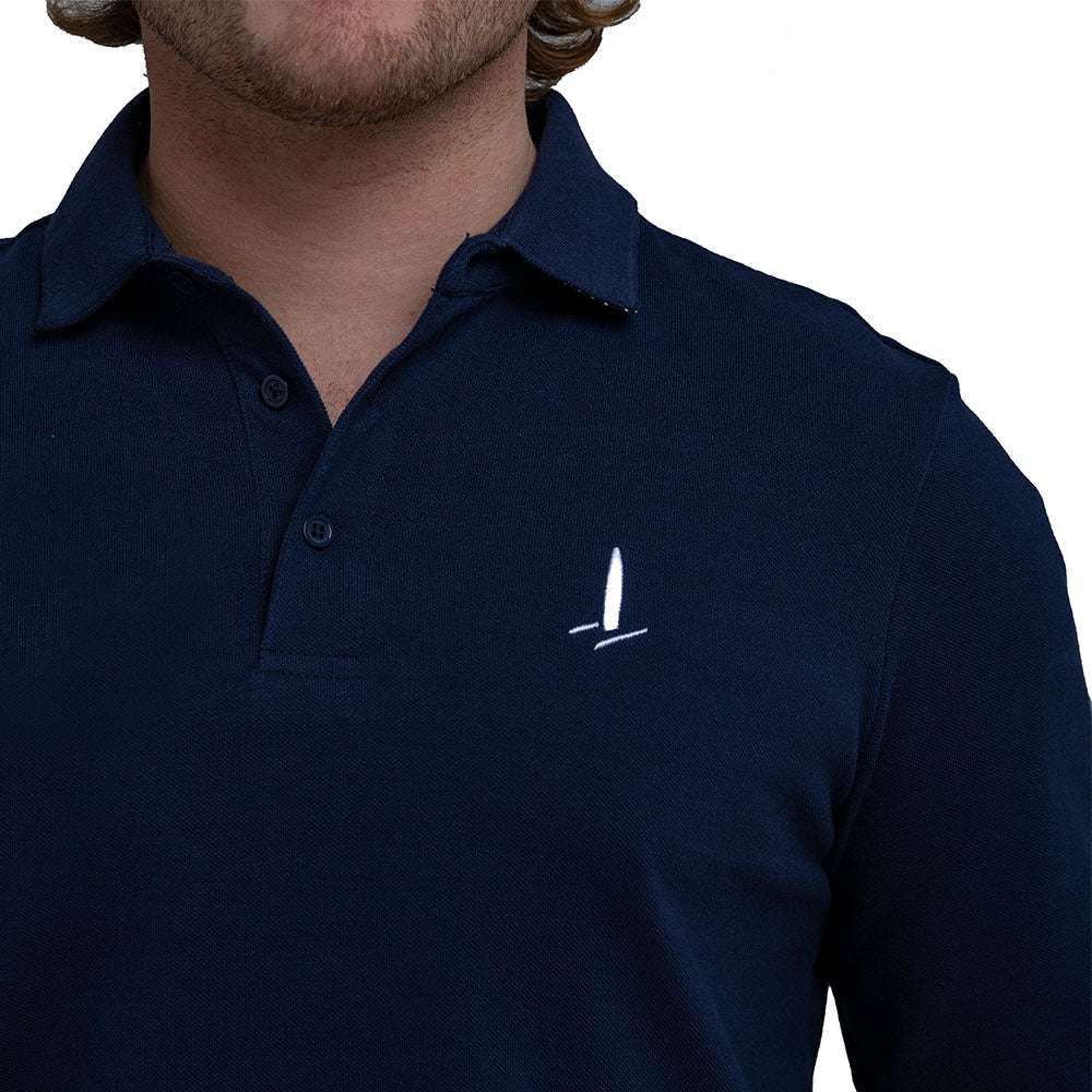 SailGP Men&#39;s Icon Pique Polo, Navy