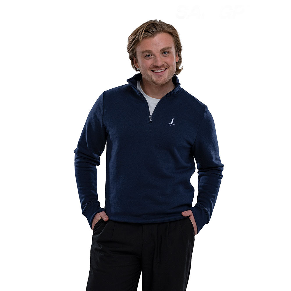 SailGP Men&#39;s Icon Quarter Zip, Navy