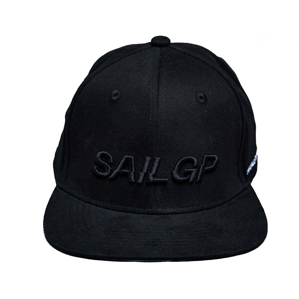 SailGP 6 Panel Flat Cap, Blackout