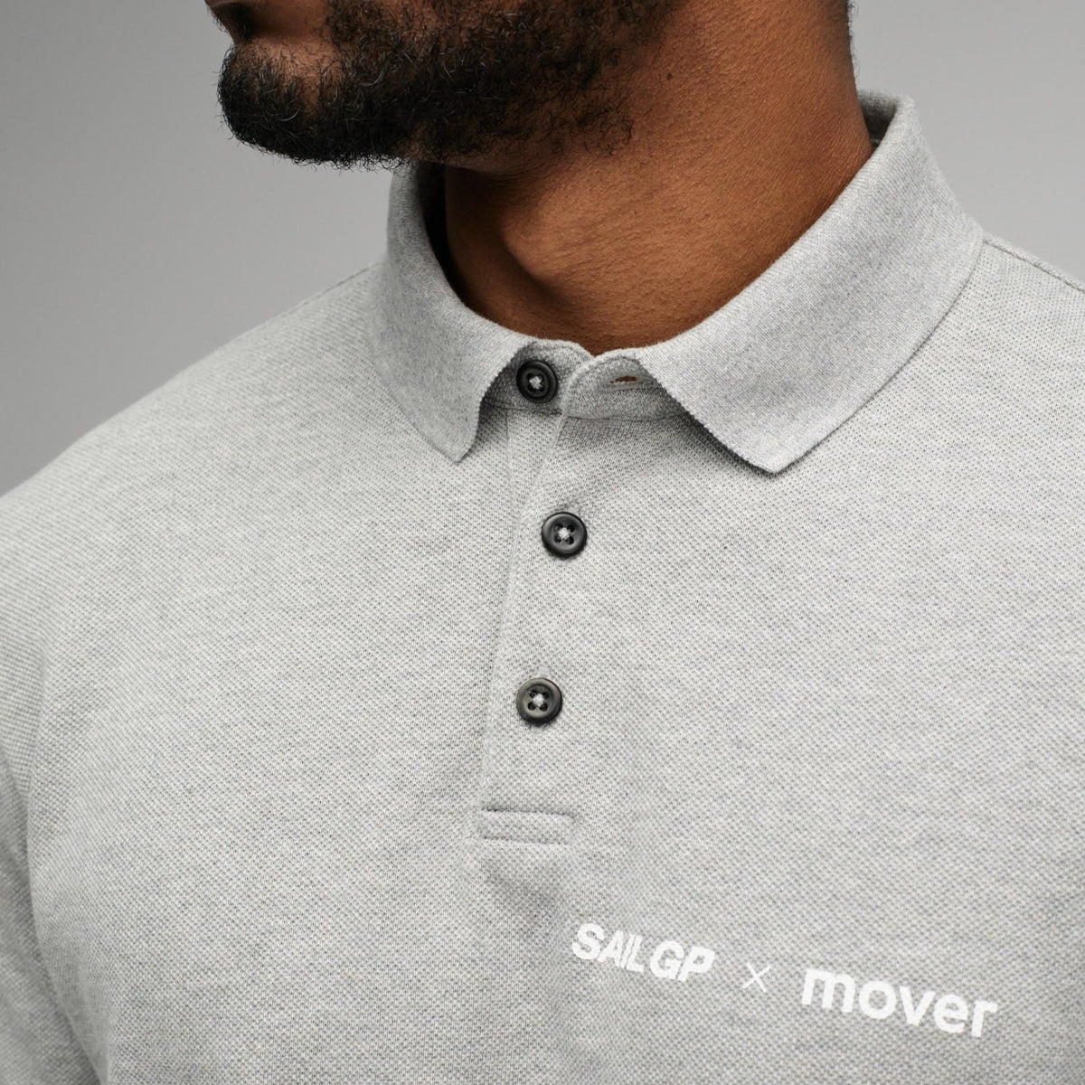SailGP X MOVER Organic Cotton Piqué Grey Polo